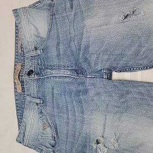 Guess Mens Distressed Regular Straight Denim Jeans size 31 x 32
